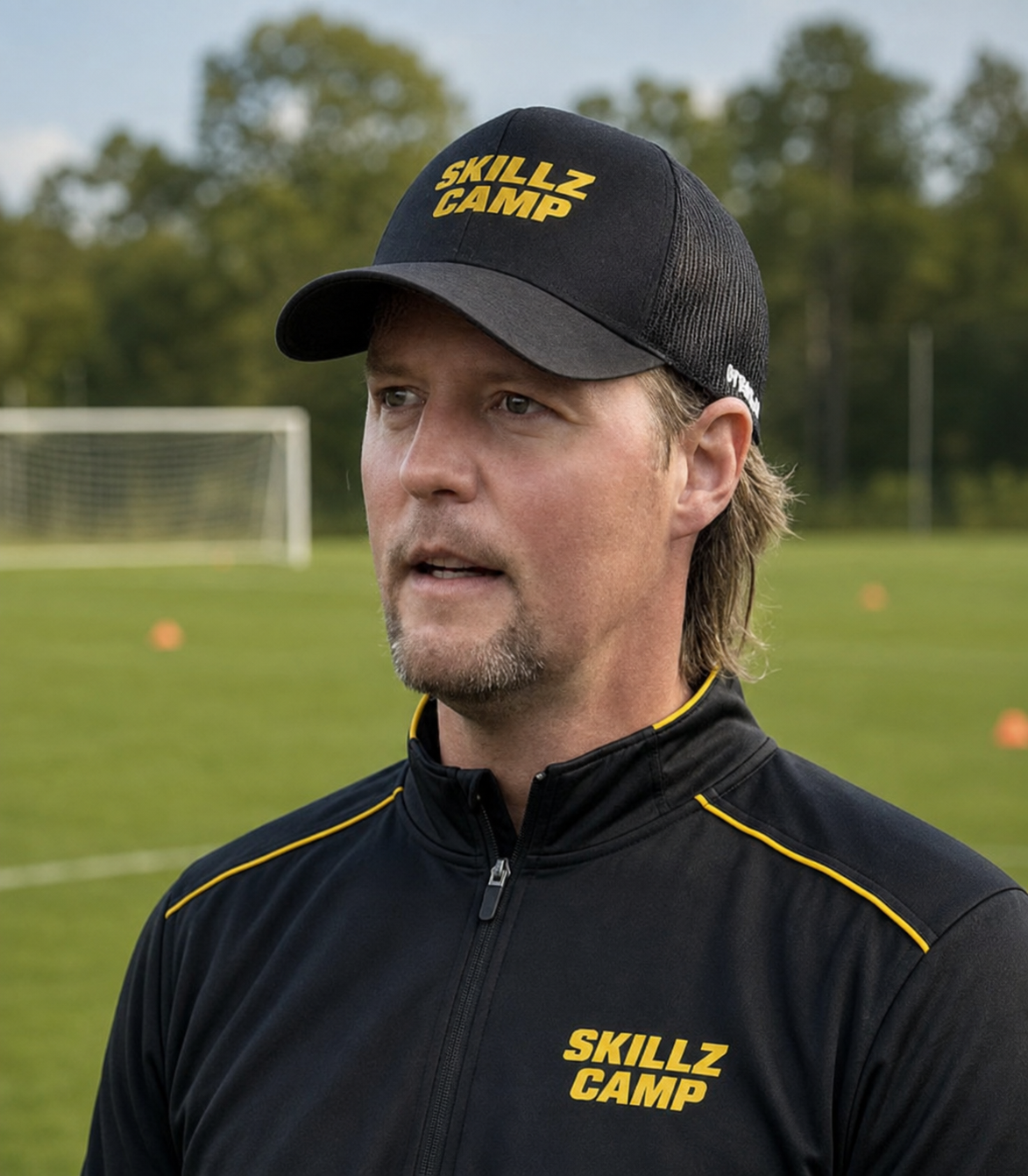 Niclas Andersson i Skillz Camp-keps på fotbollsplanen